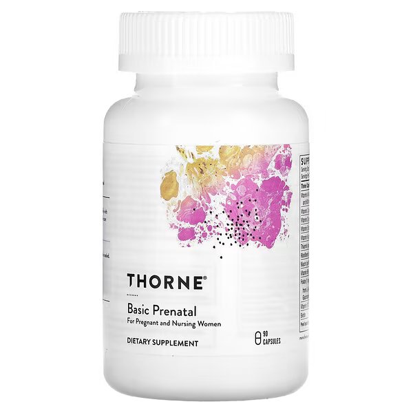 Thorne, Basic Prenatal, Комплекс витаминов минералов для беременных и кормящих мам  90 капсул